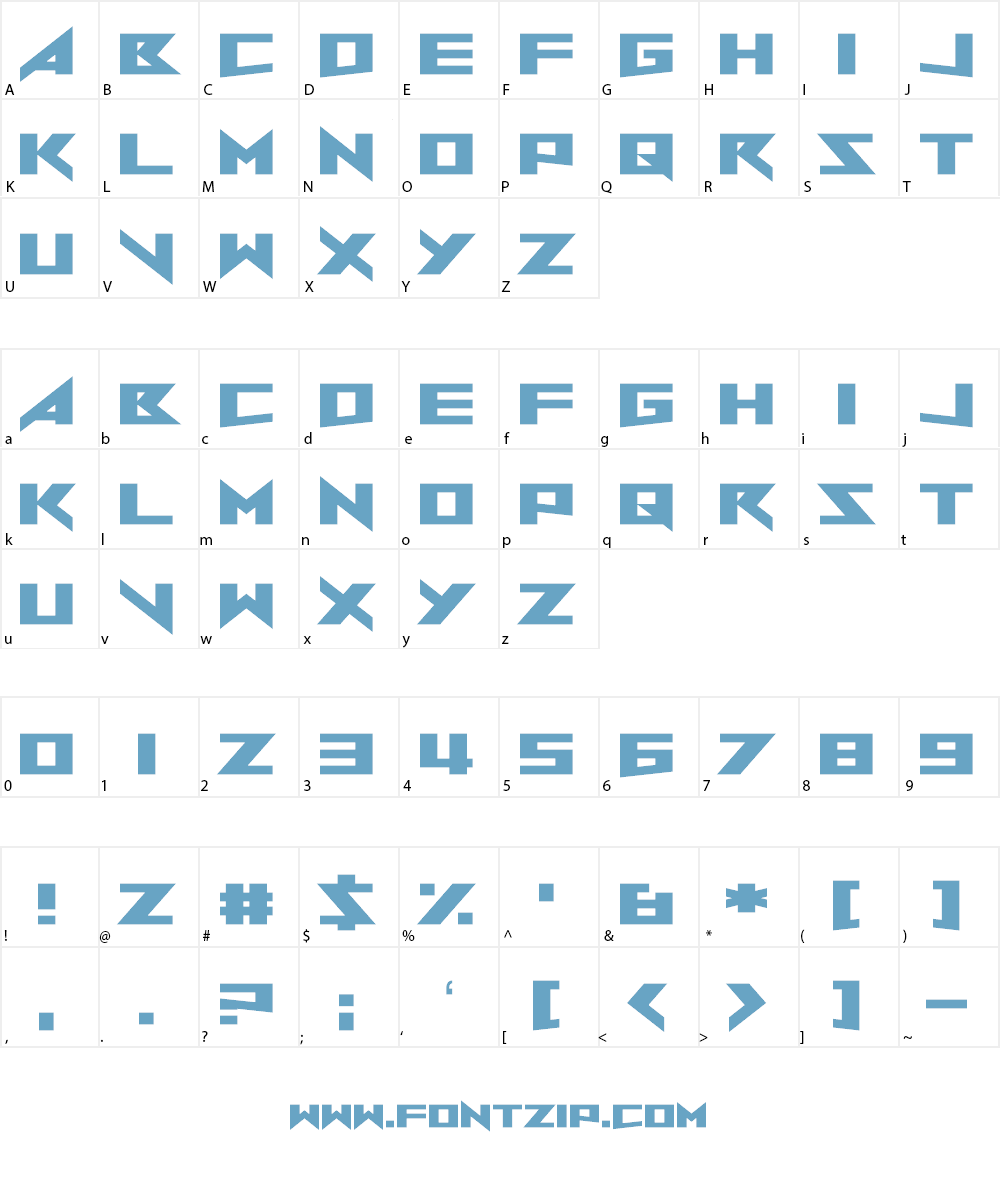 North to South Font Character